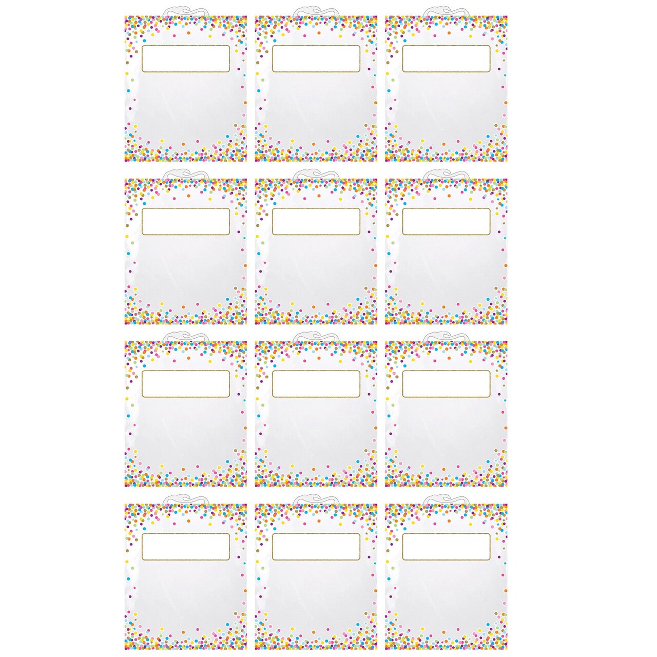 Hanging Confetti Pattern Storage/Book Bag, 10.5" x 12.5", Pack of 12